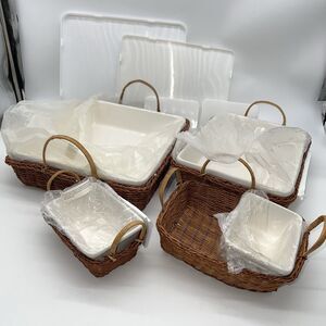 Temp-tations Presentable Ovenware 8-Piece, Ceramic & Backet Nesting Bakeware Set